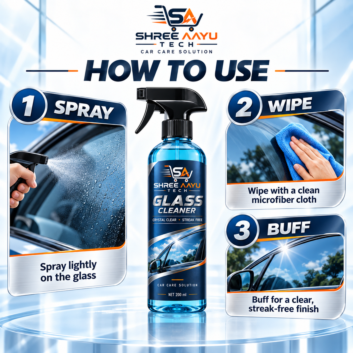 How to use Glass Cleaner 500ml