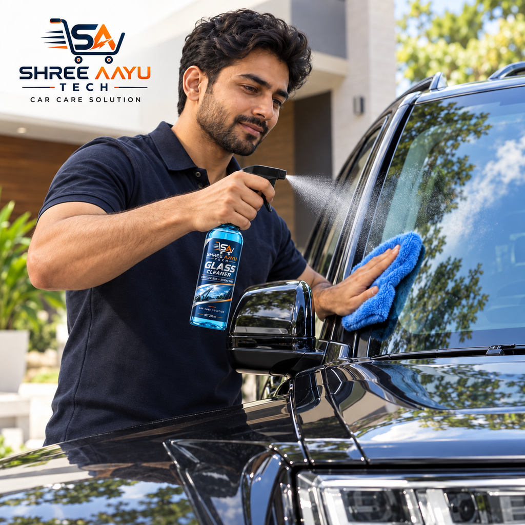 SHREE AAYU TECH Glass Cleaner 500ml lifestyle application