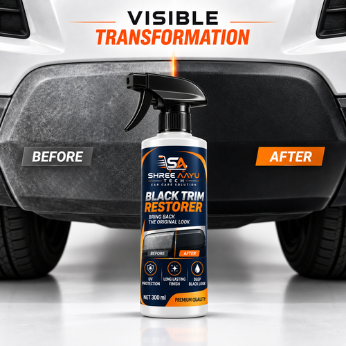 Black Trim Restorer 300ml before and after