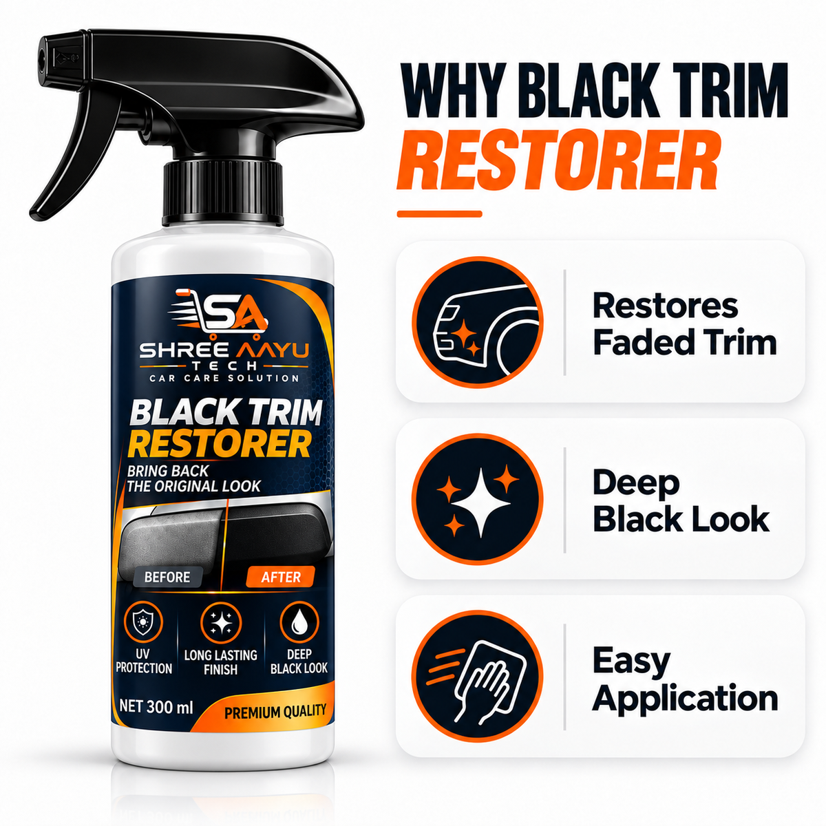 Black Trim Restorer 300ml benefits