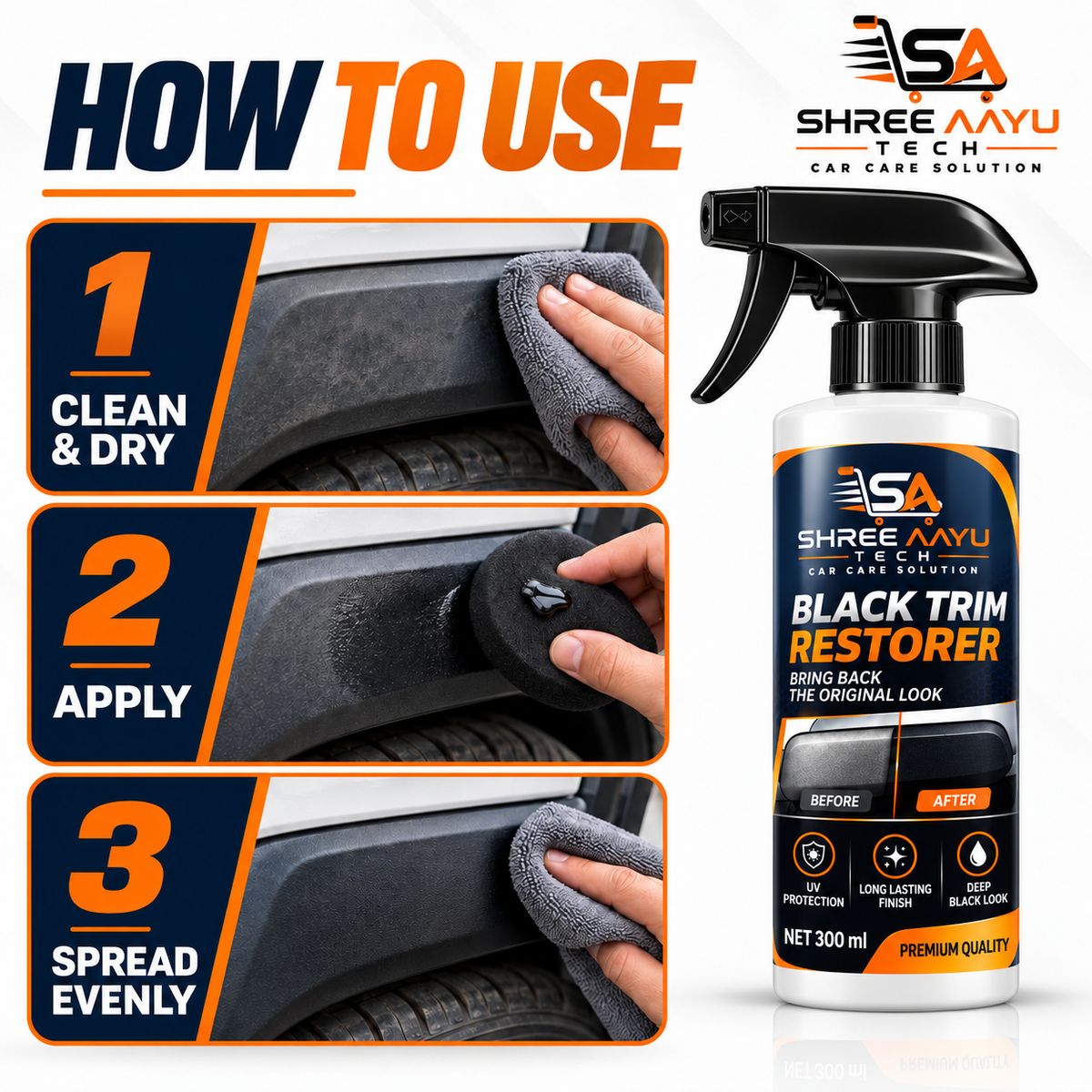 How to use Black Trim Restorer 300ml