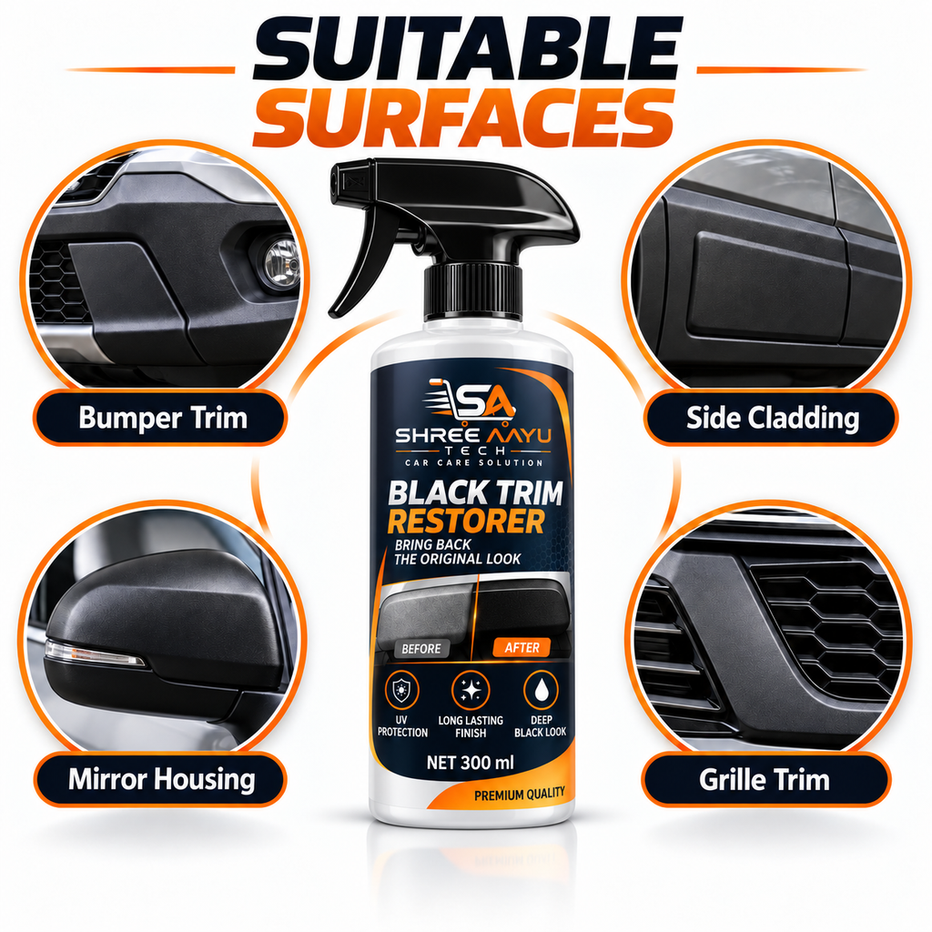 Suitable surfaces for Black Trim Restorer 300ml