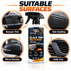 Suitable surfaces for Black Trim Restorer 300ml