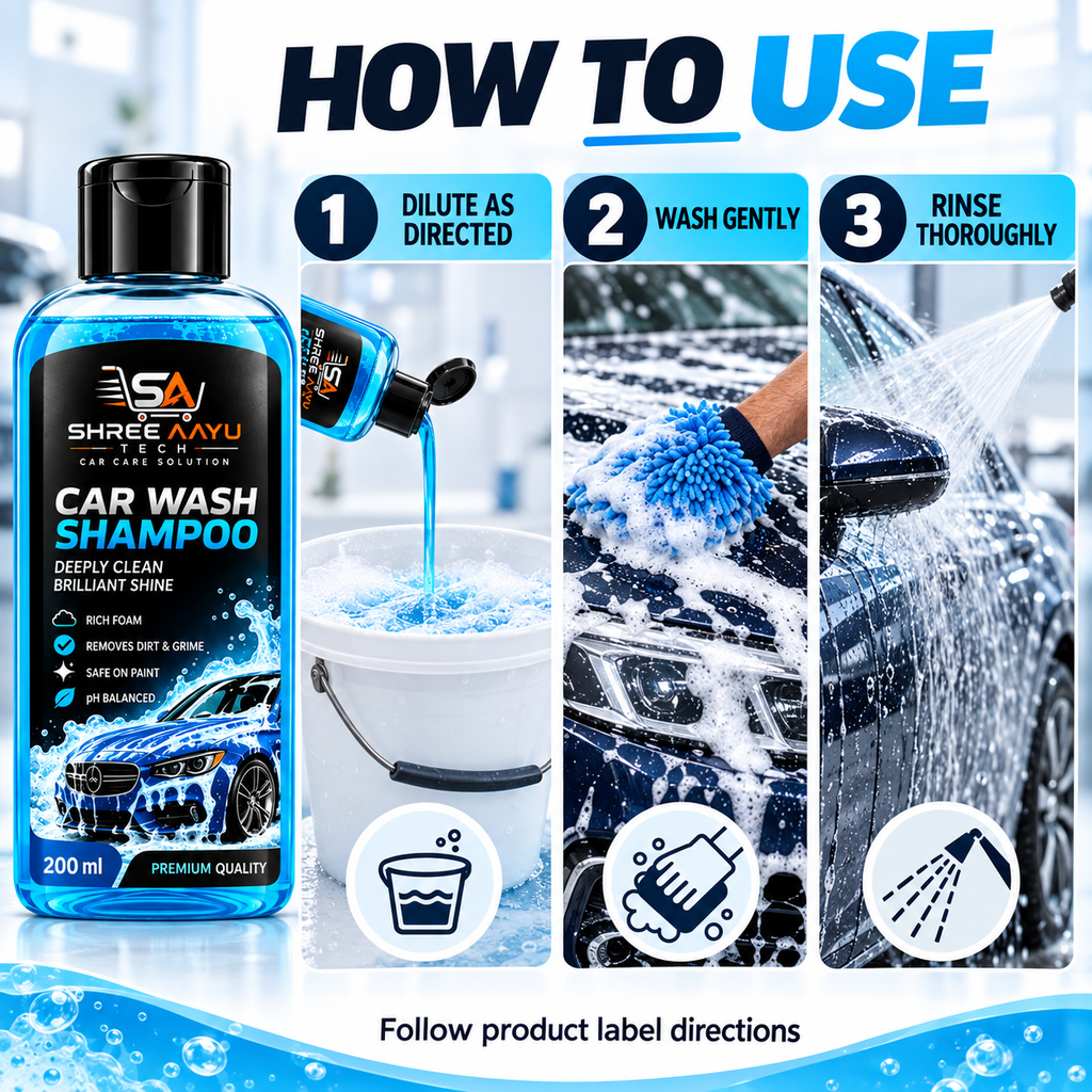 How to use Car Wash Shampoo 500ml